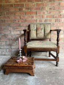 Victorian Low Chair with Original Embroidered Fabric