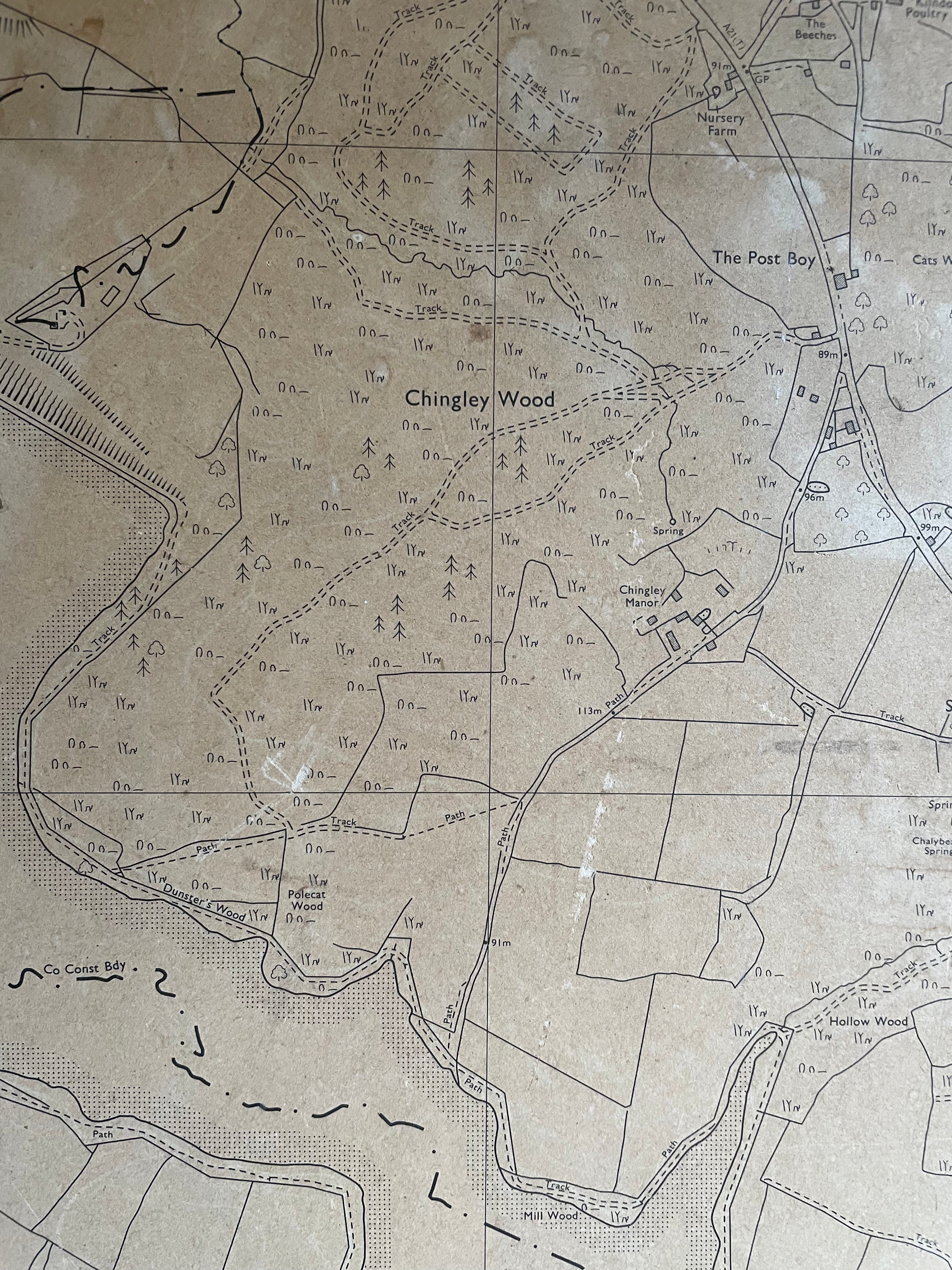 Large Faded Map of East Sussex & Kent