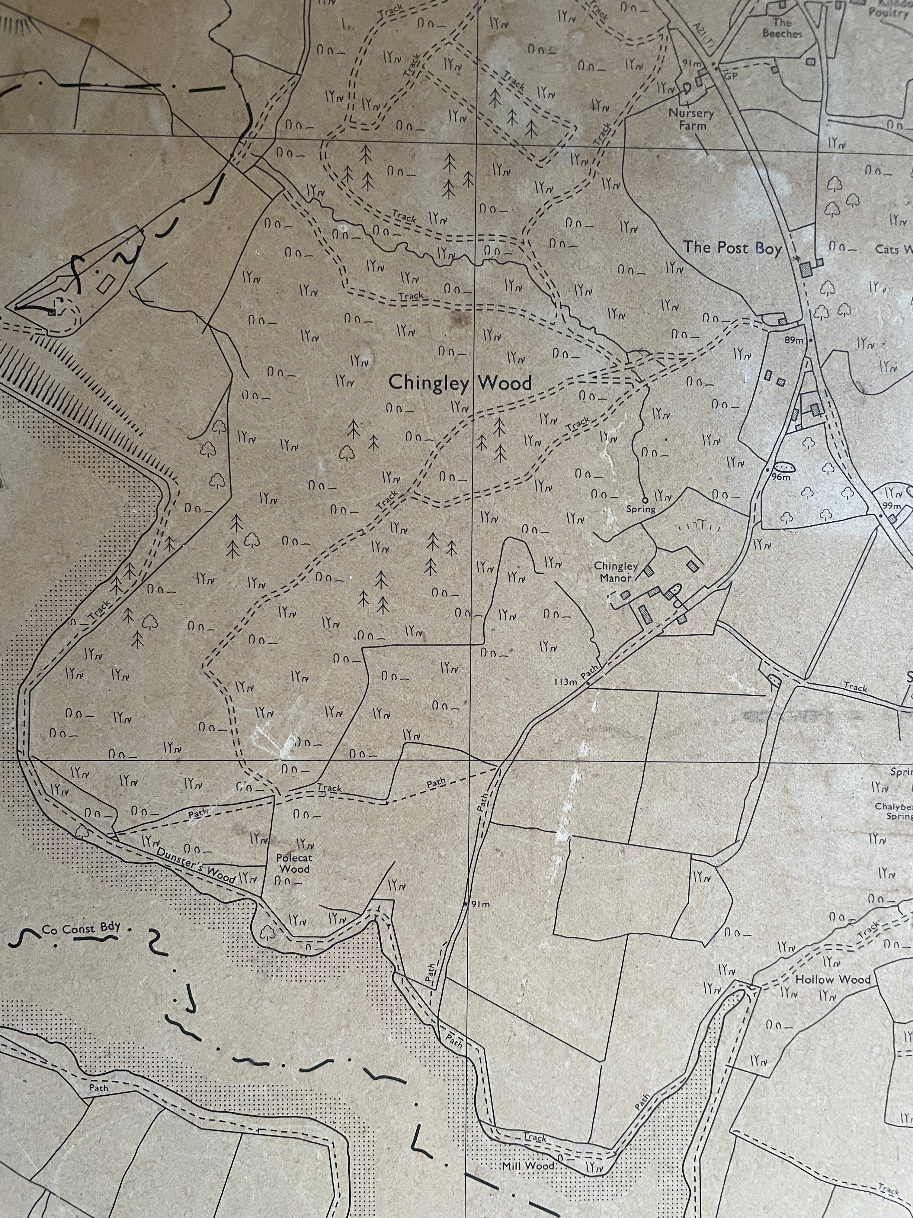 Large Faded Map of East Sussex & Kent