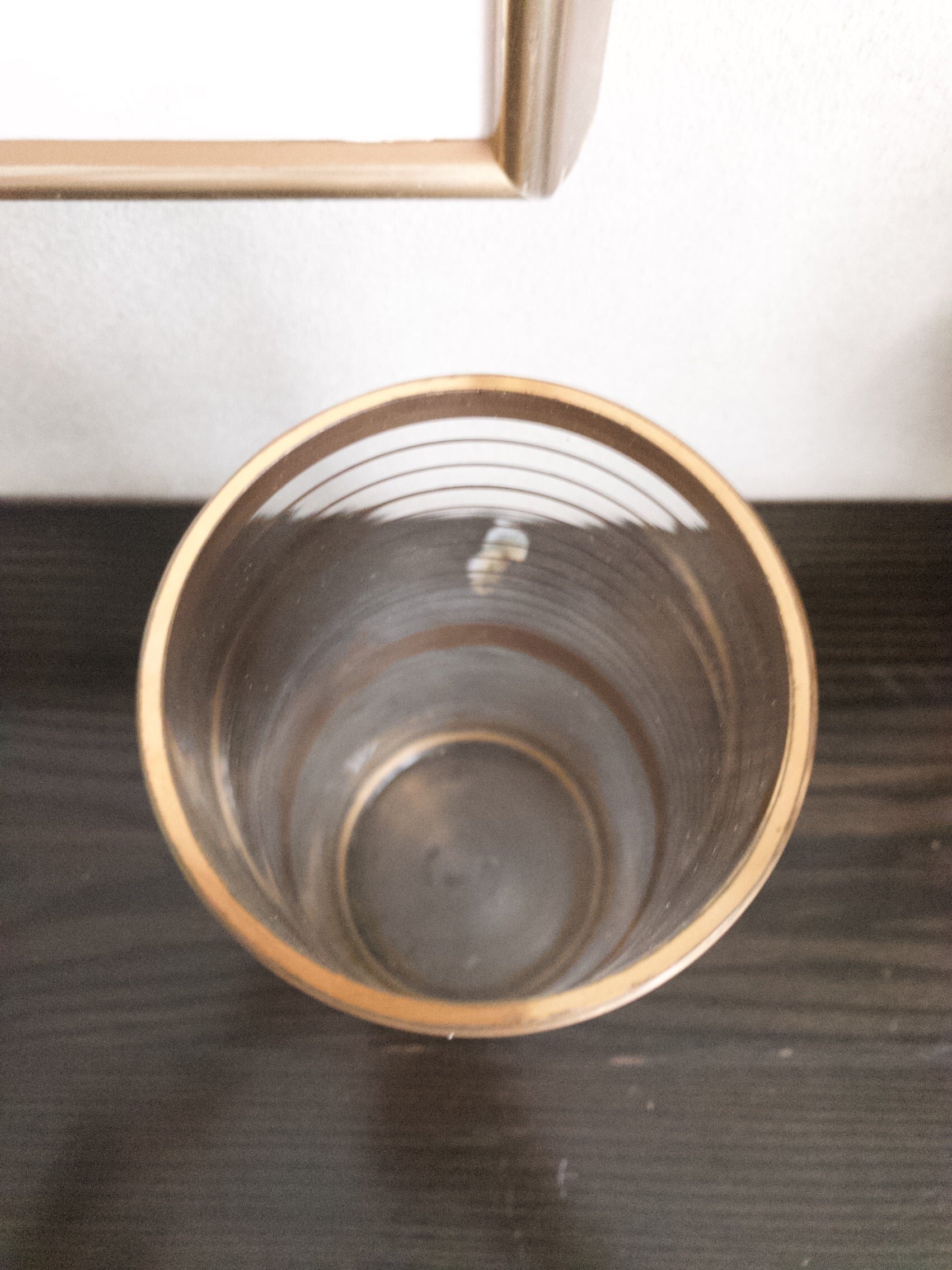 Midcentury Glass and Gold Vase