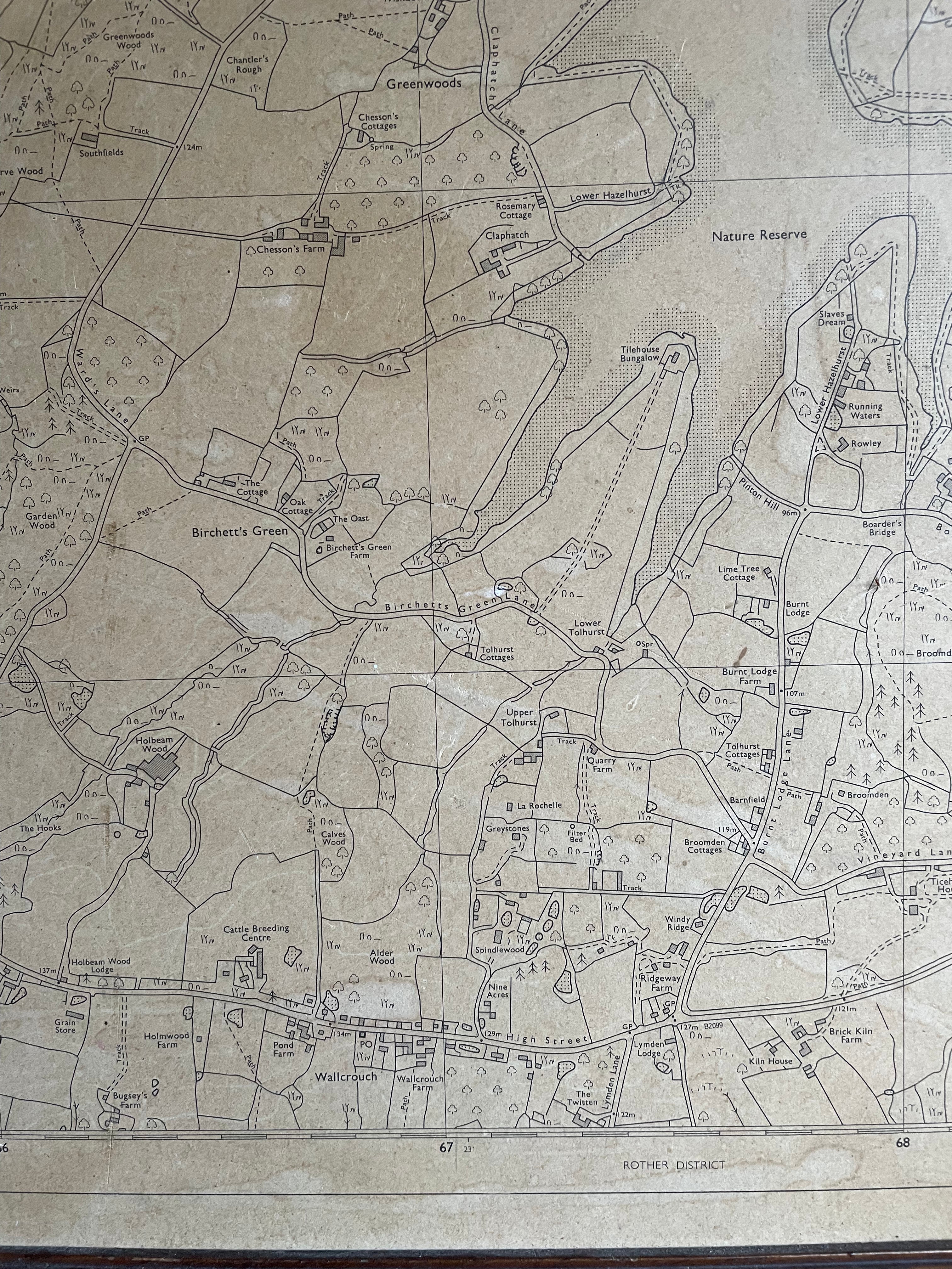 Large Faded Map of East Sussex & Kent