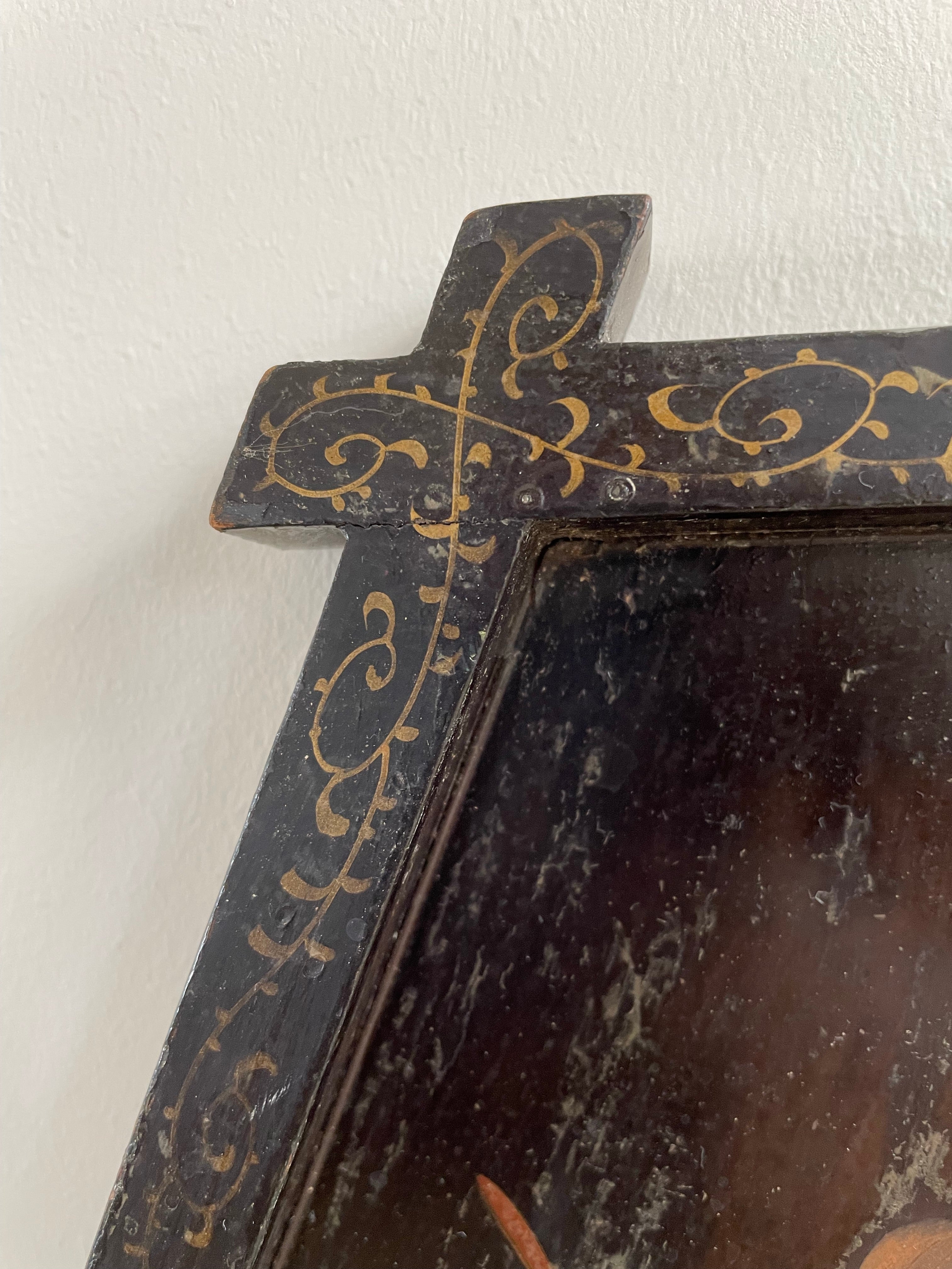 19th century Japanese Lacquered Tray with birds and trees