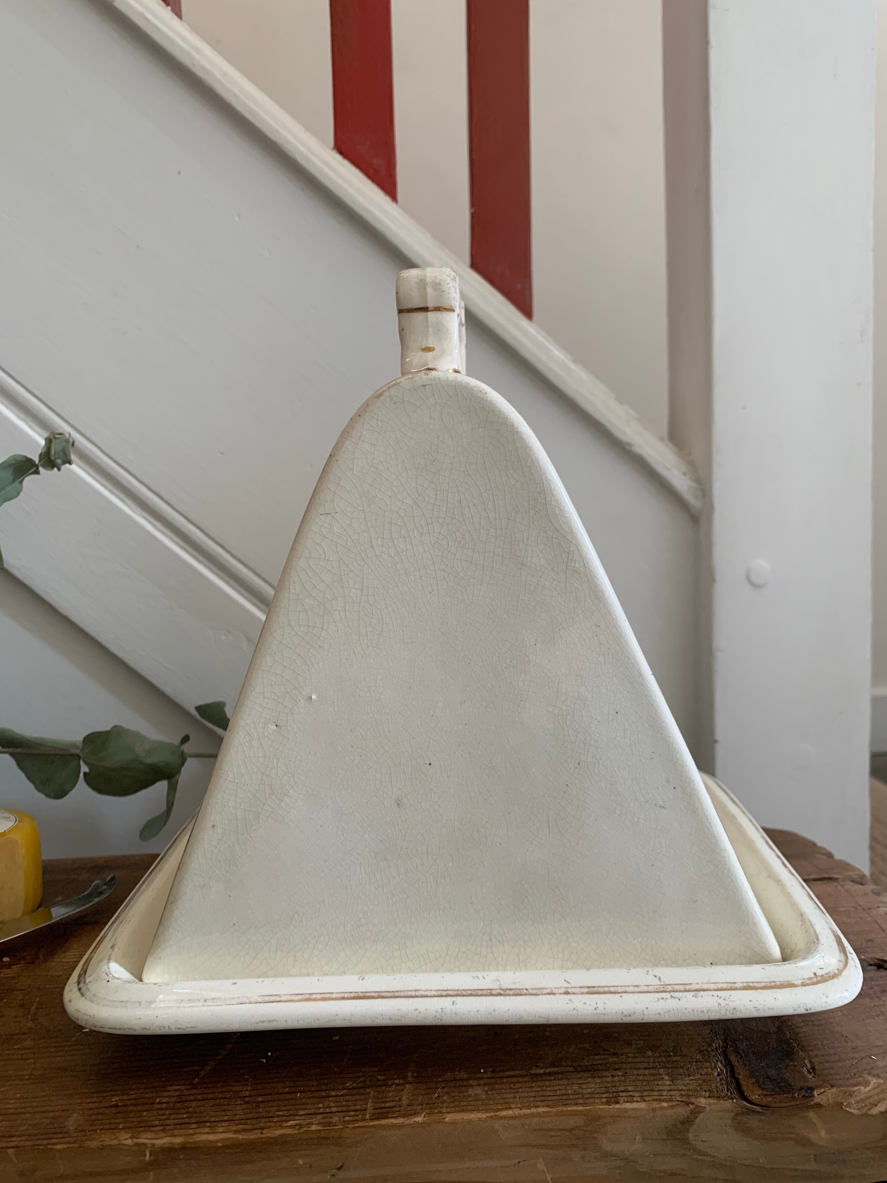 Antique Ceramic Cheese Dish with lid