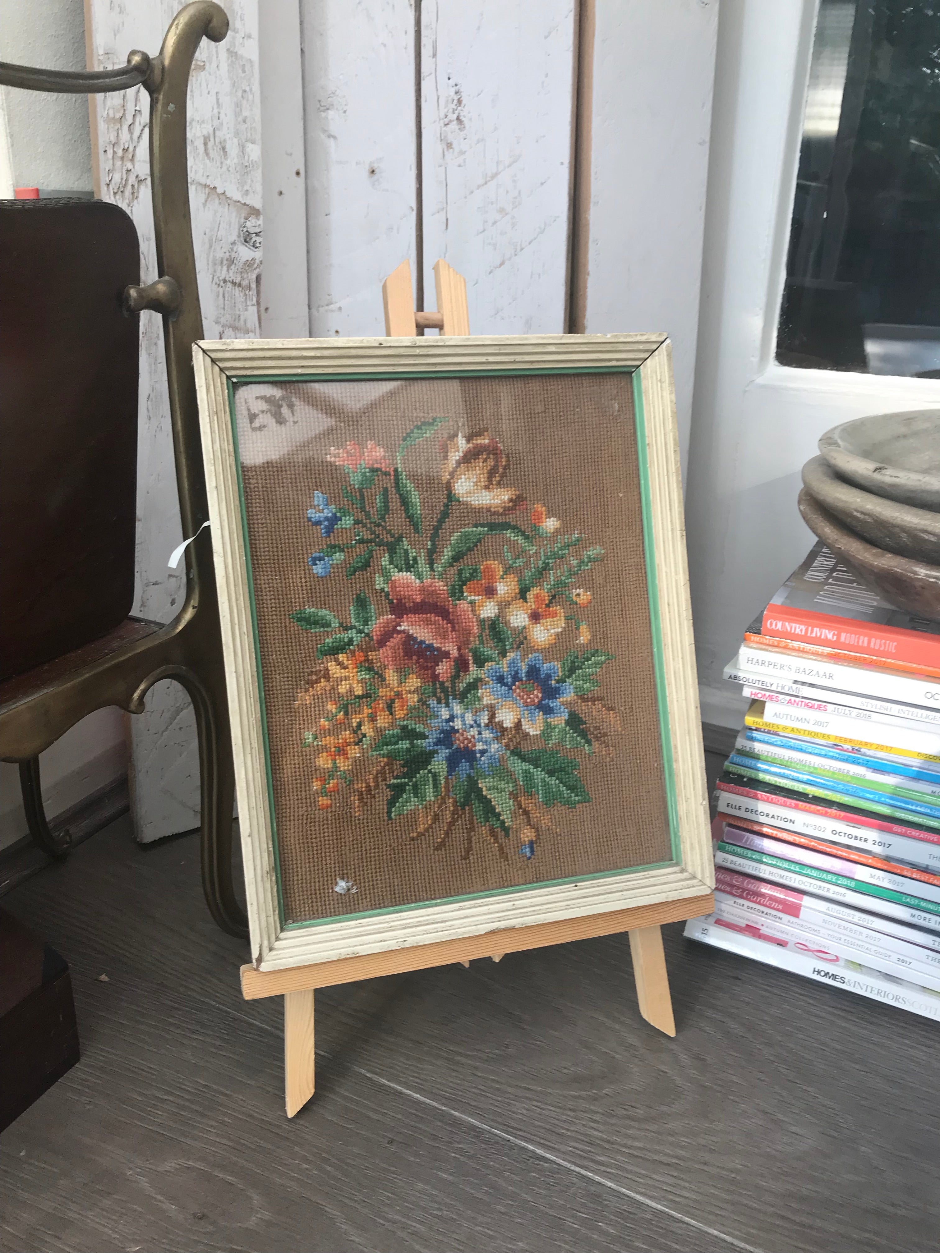 1930s Small Floral Tapestry