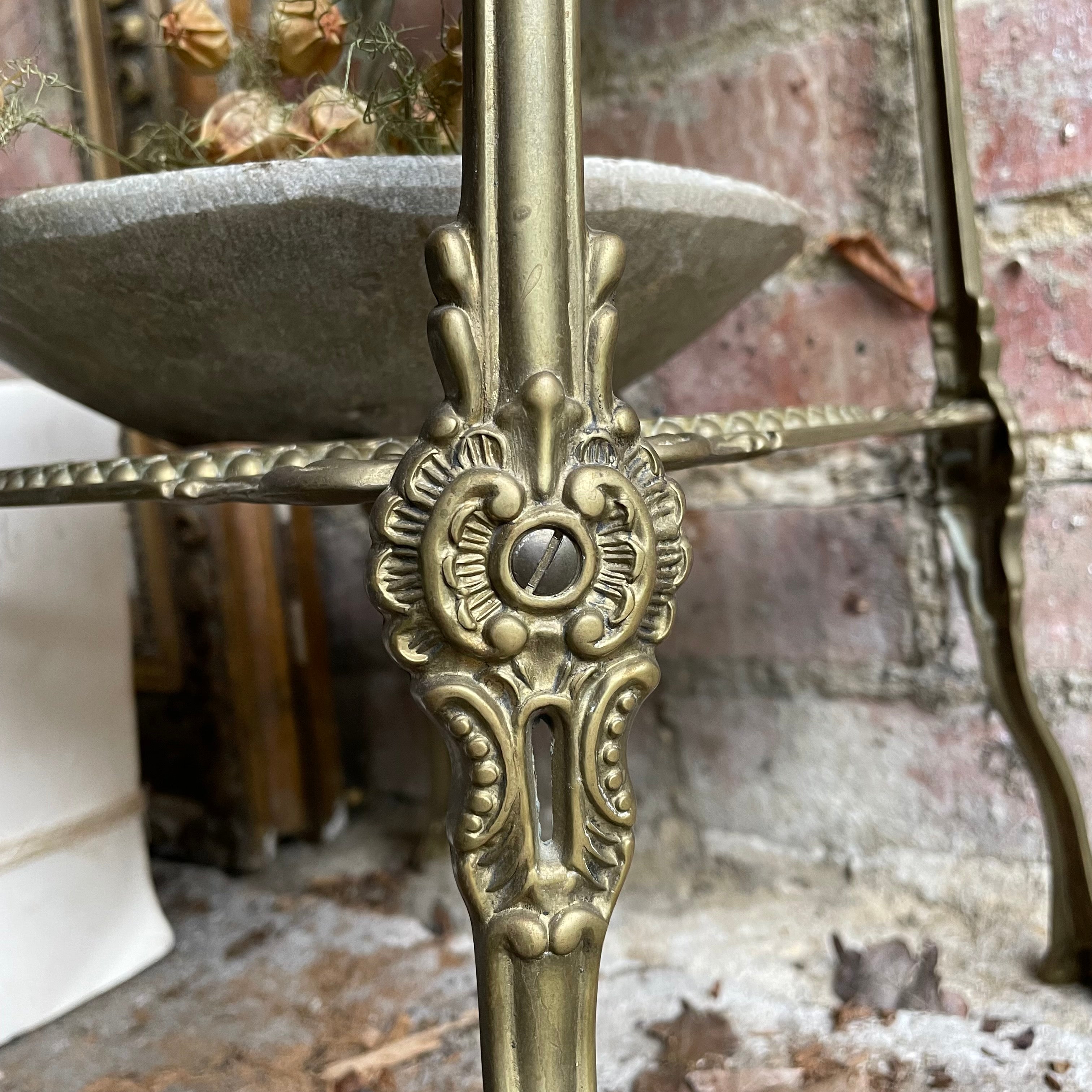 Two-Shelf Brass Occasional Table