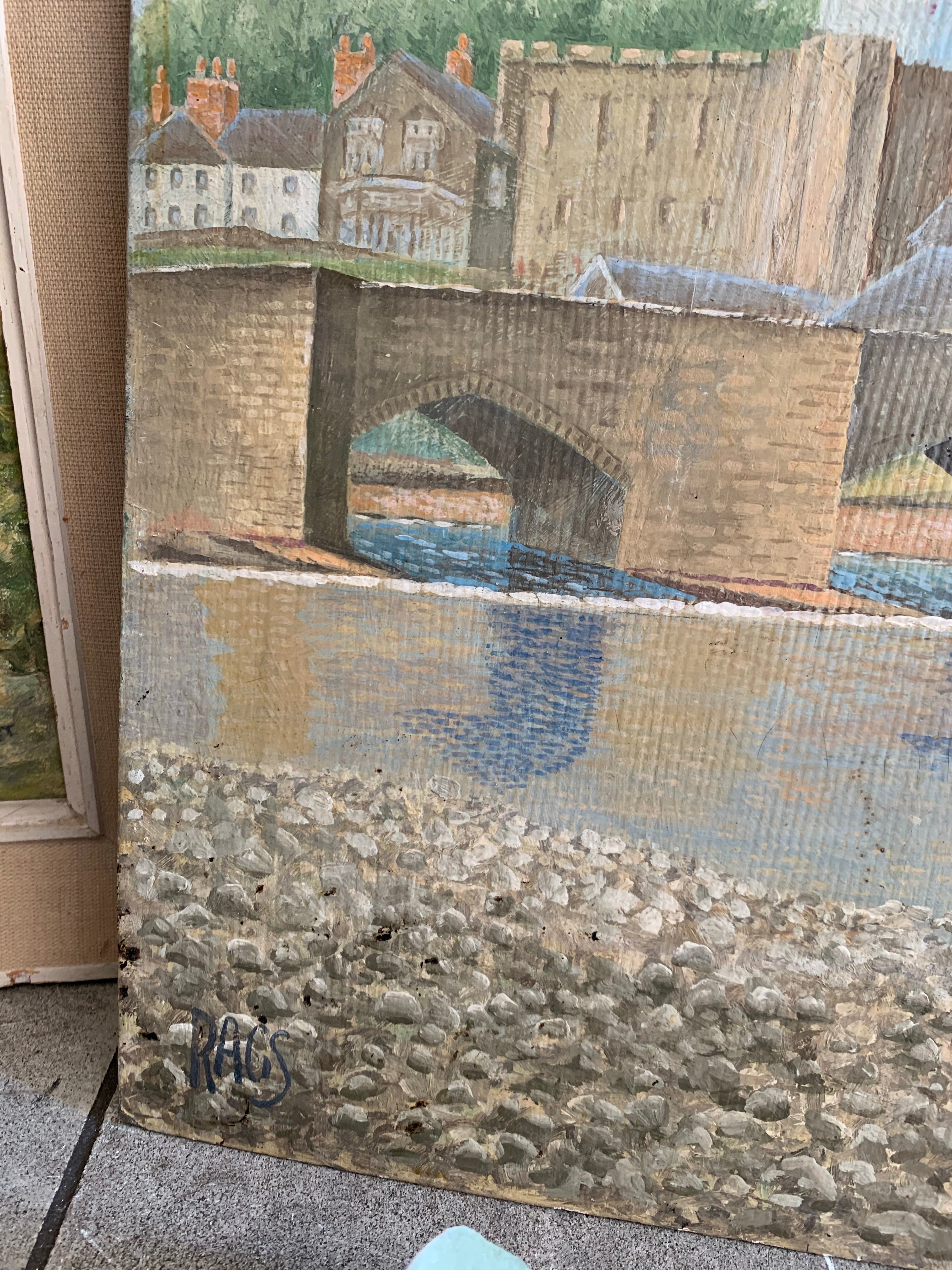 Old Stone Bridge: Oil on Board