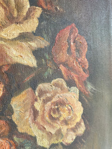 Floral Still Life: Oil on Canvas