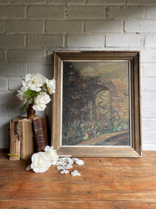 Through the Arch: Antique Oil on Wood