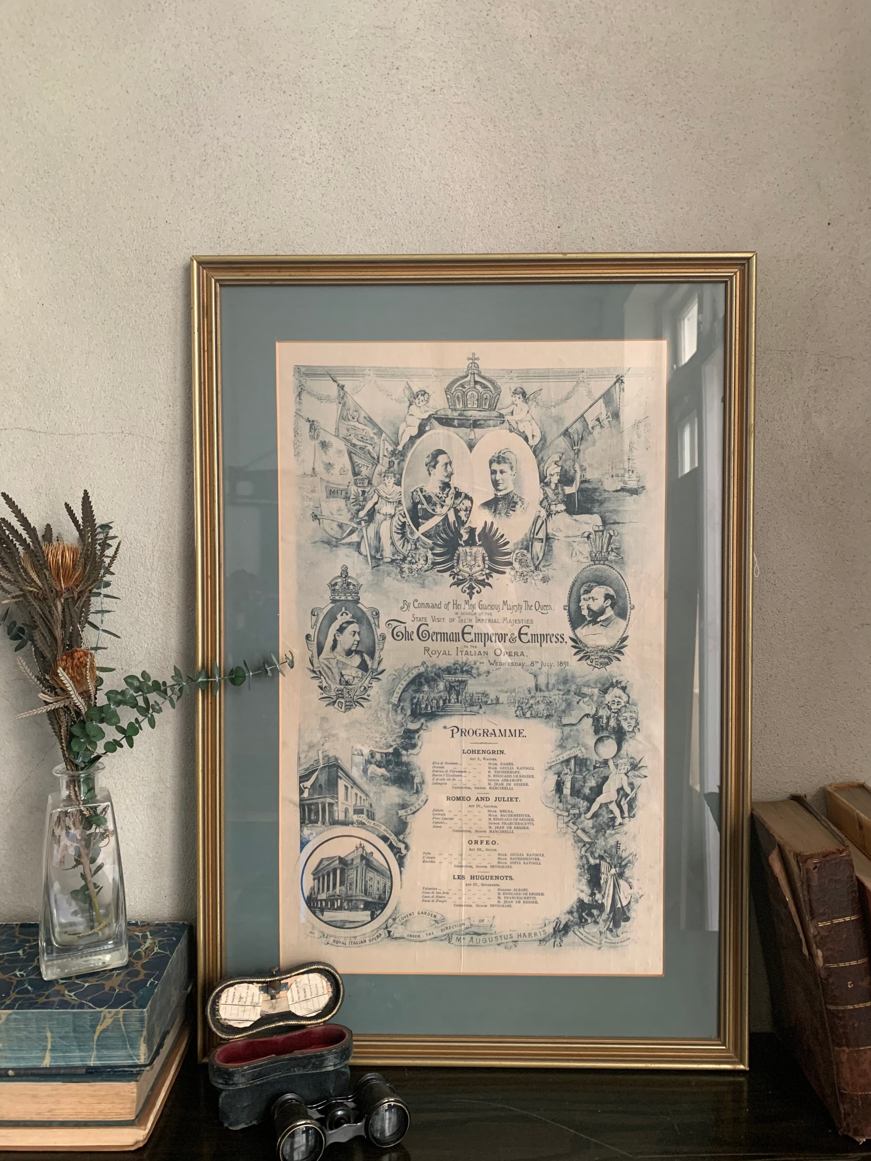 Large 1800s Framed Theatre Poster