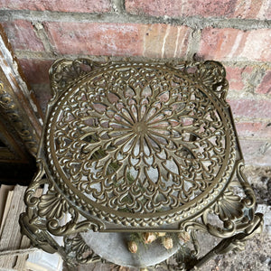 Two-Shelf Brass Occasional Table