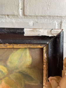 Muted Floral Still Life: Oil on CardBoard