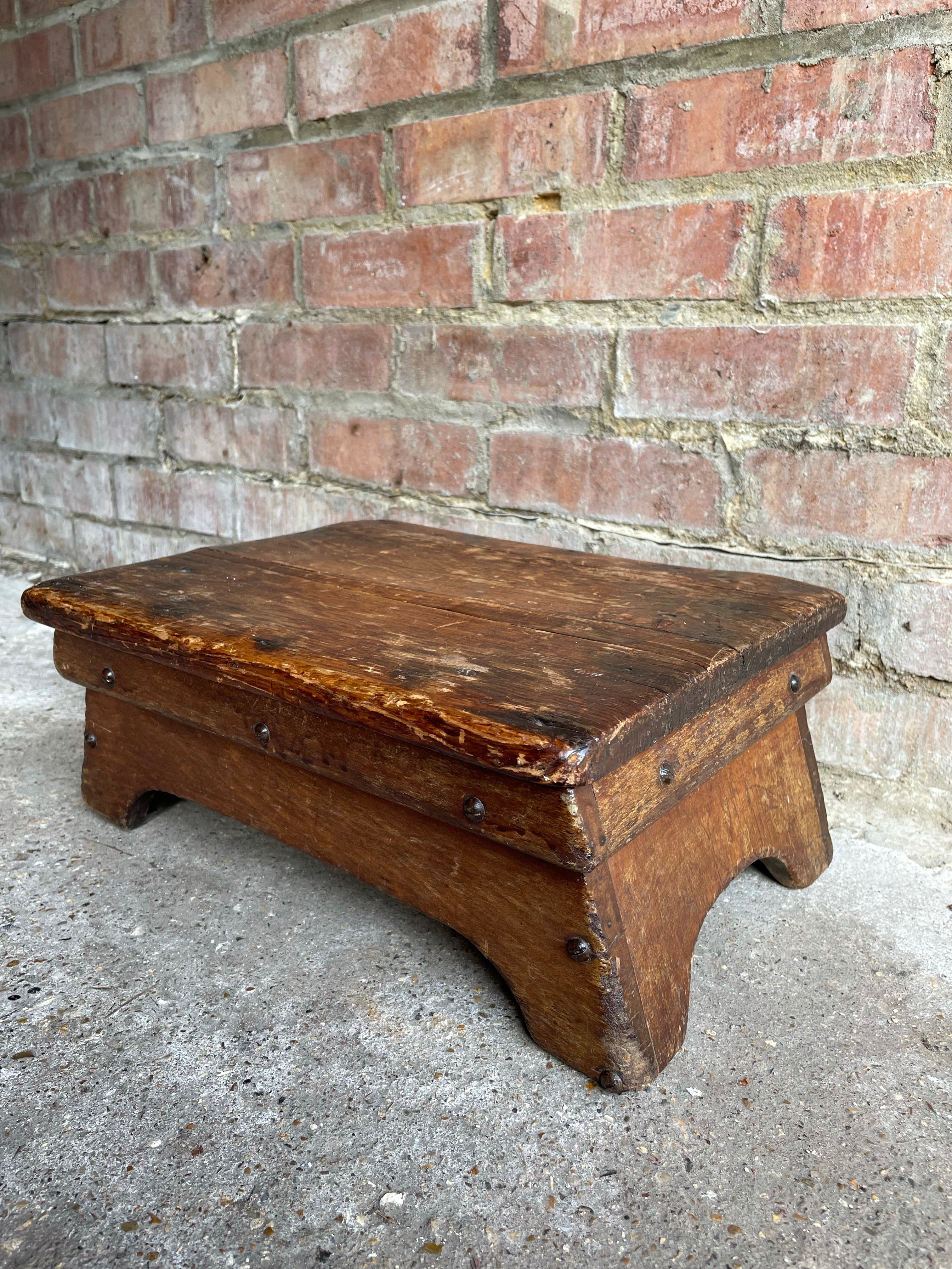 Rustic Antique Low Stool/Display Stand