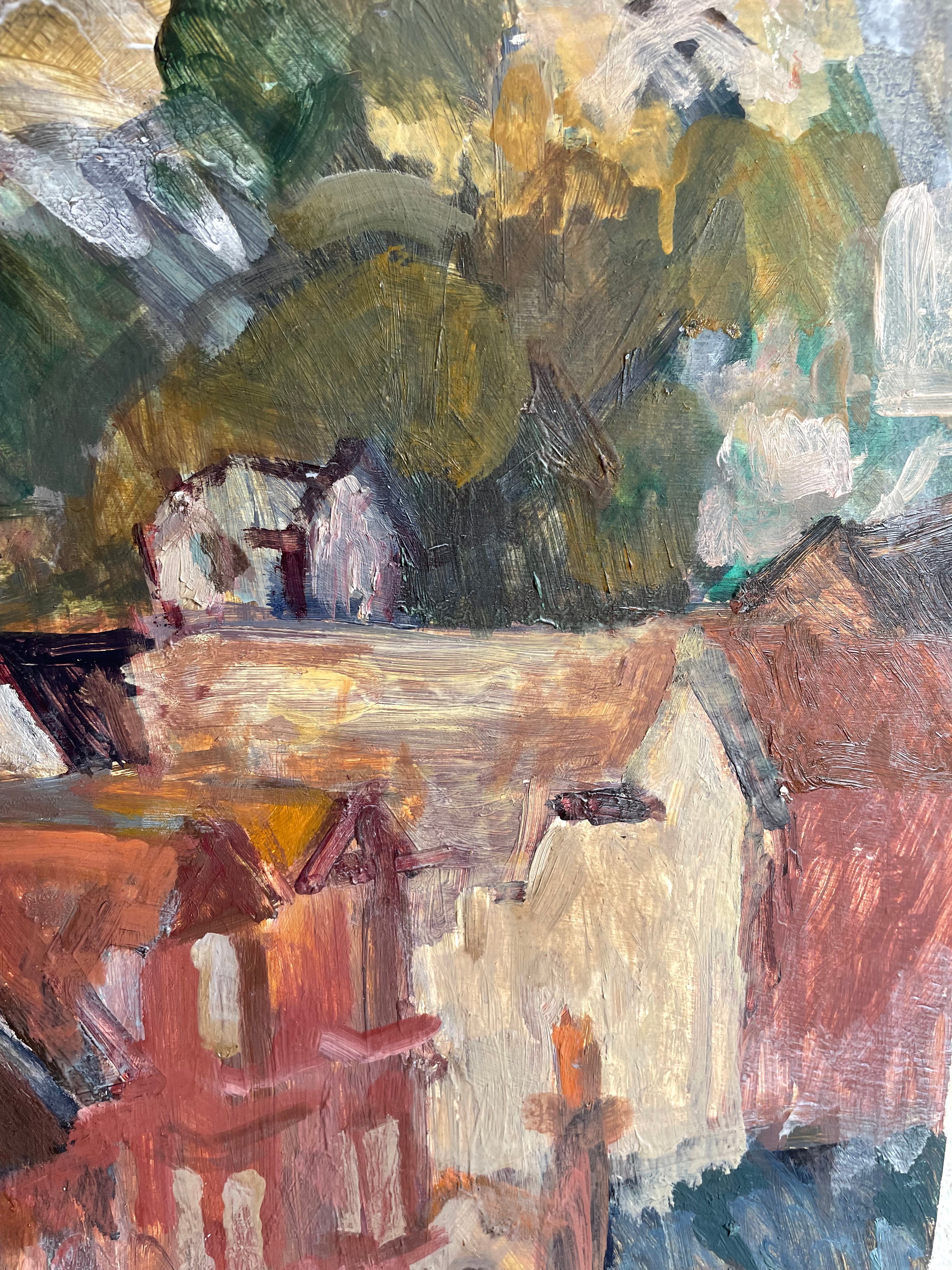 Abstract View of Hastings: Oil on Wood