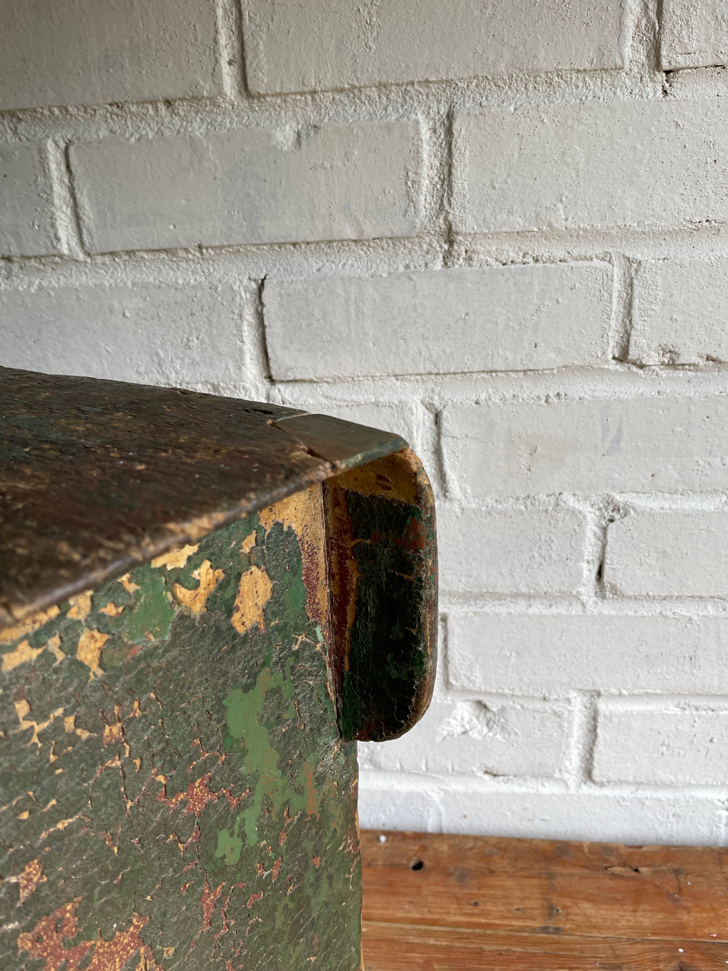 Rustic Green Stool