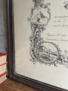 Large Framed 1930s Diploma from “The Worshipful Company of Spectacle Makers”