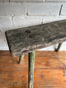 Rustic Green Stool