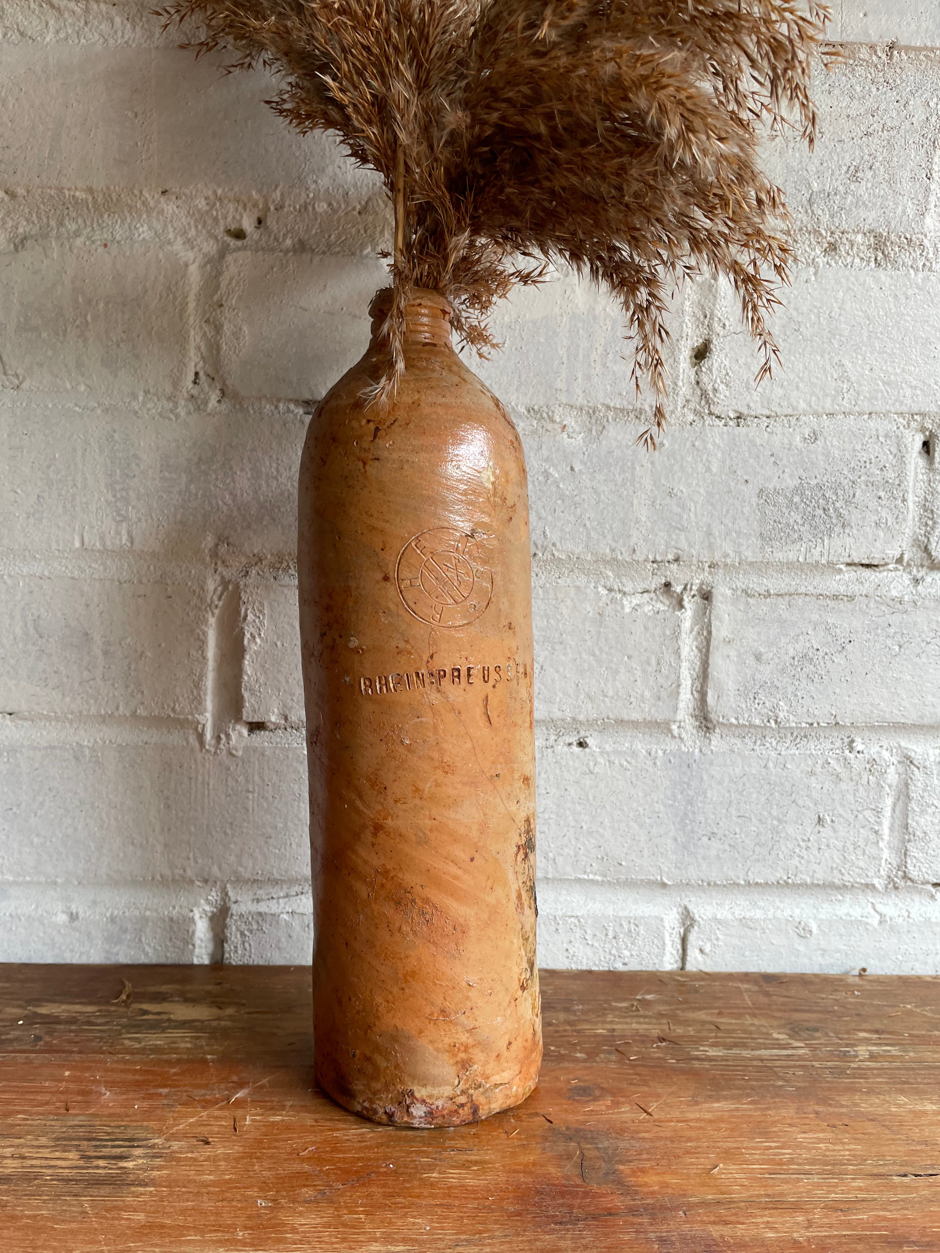 19th Century Ceramic Bottle/Candleholder with Engraved No. 1