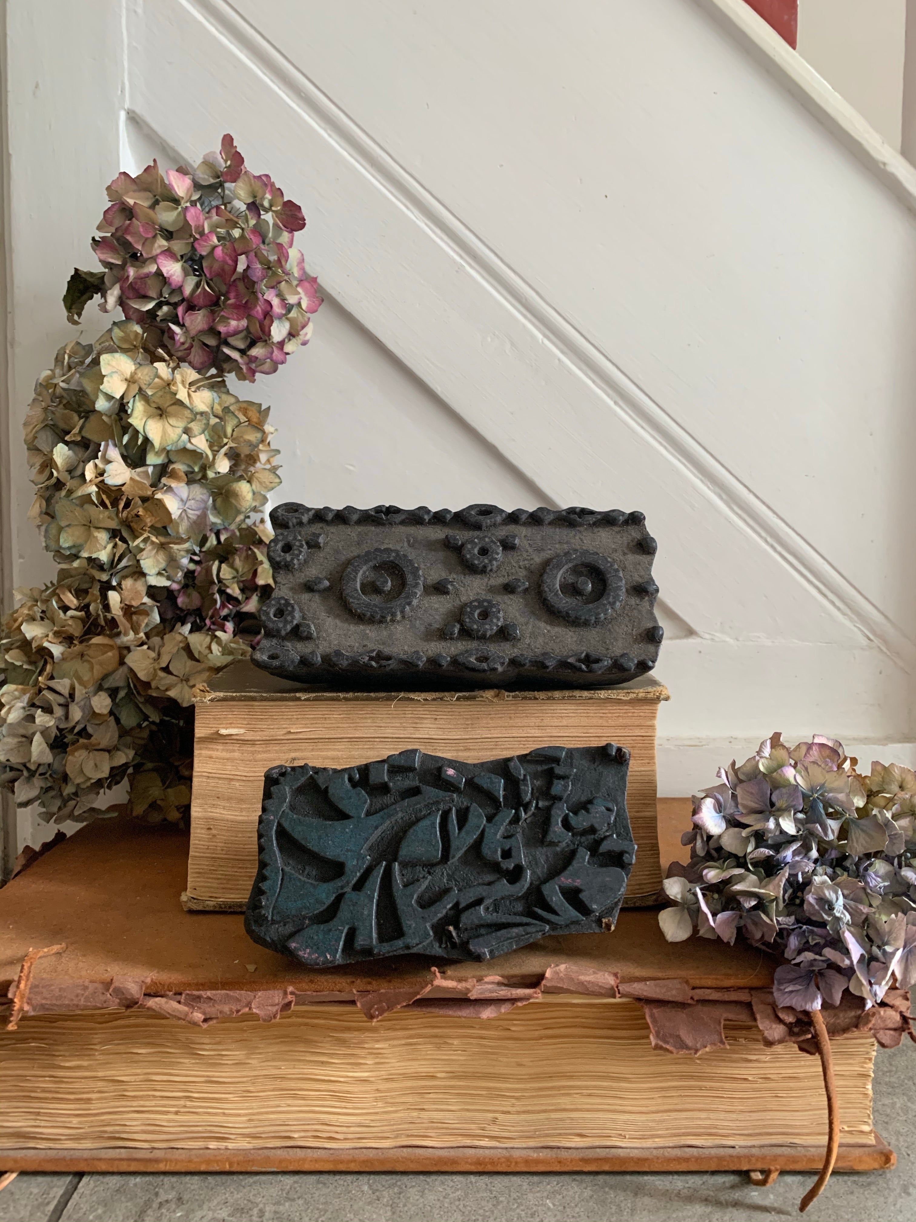 Pair of Antique Textile Printing Blocks