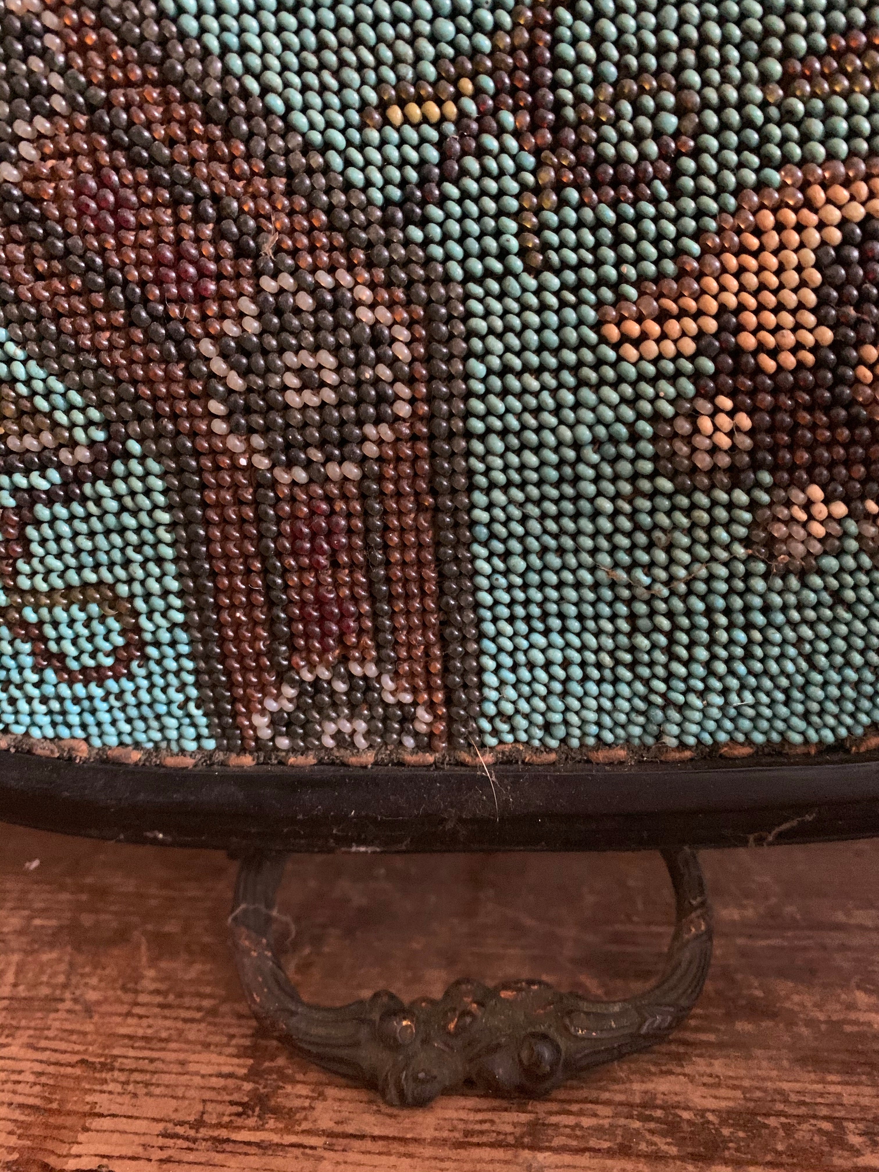 19th Century Beaded Decorative Tray