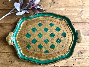 Green Florentine Gilt Tray