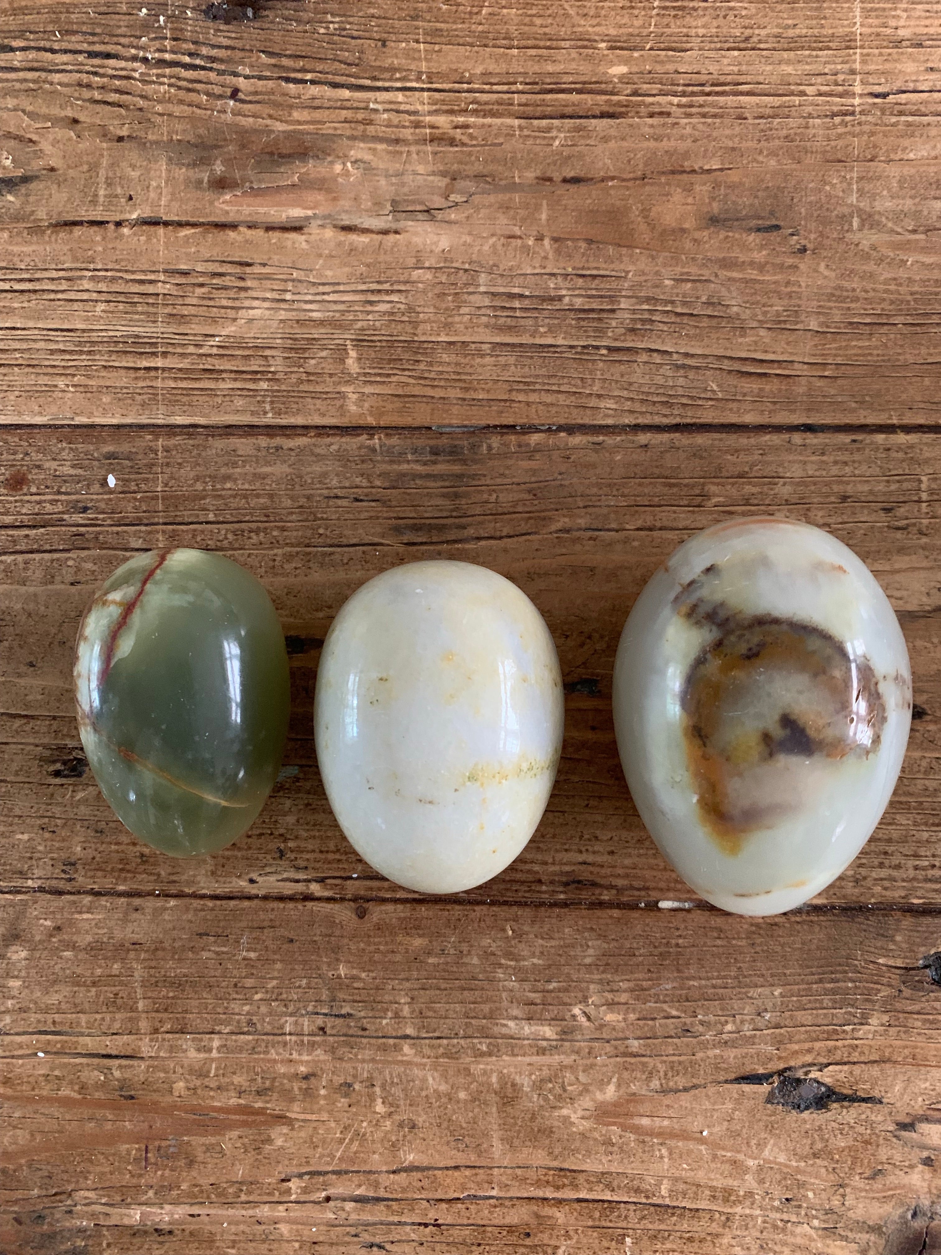 Set of Three Marble Eggs