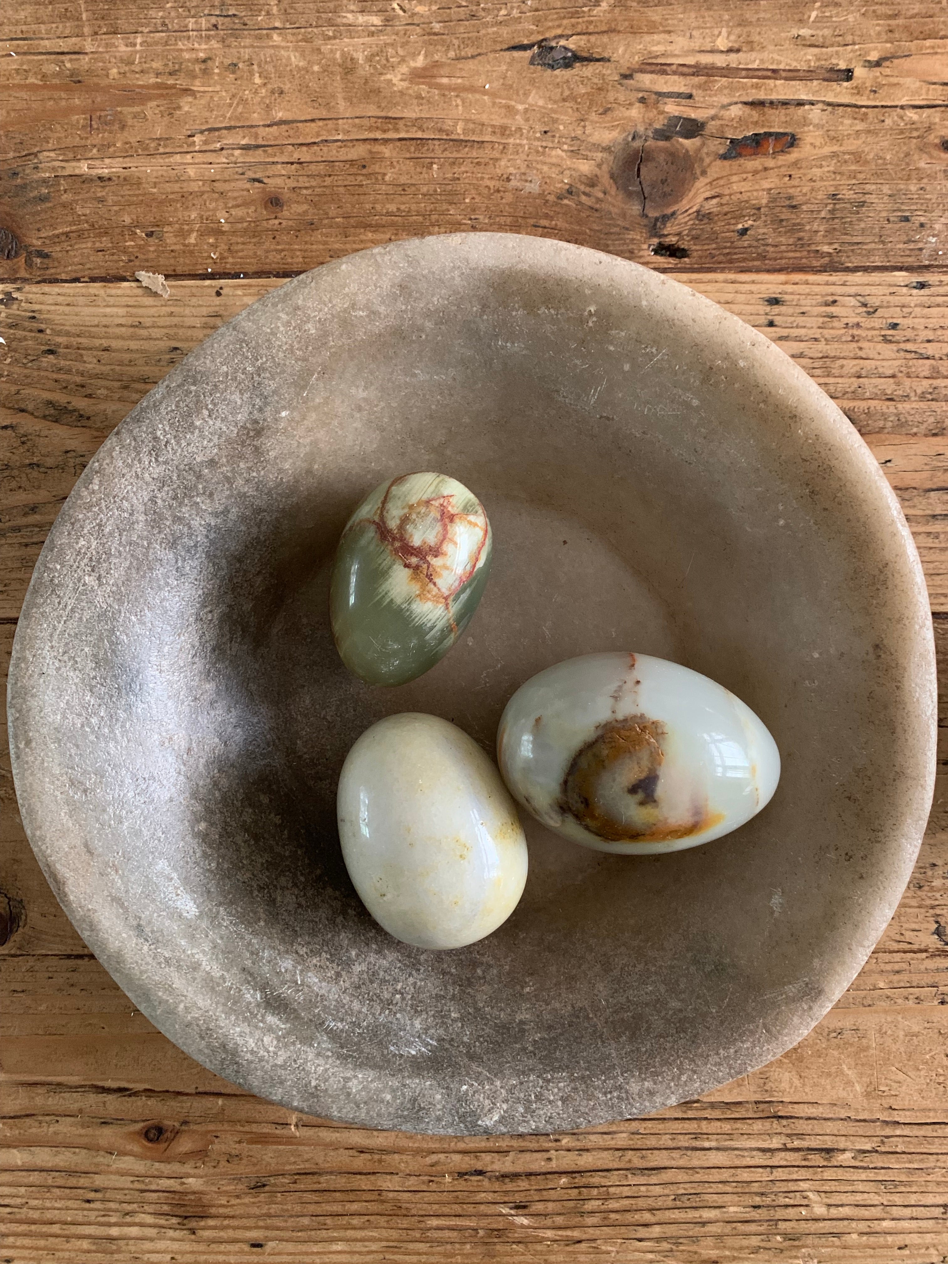 Set of Three Marble Eggs