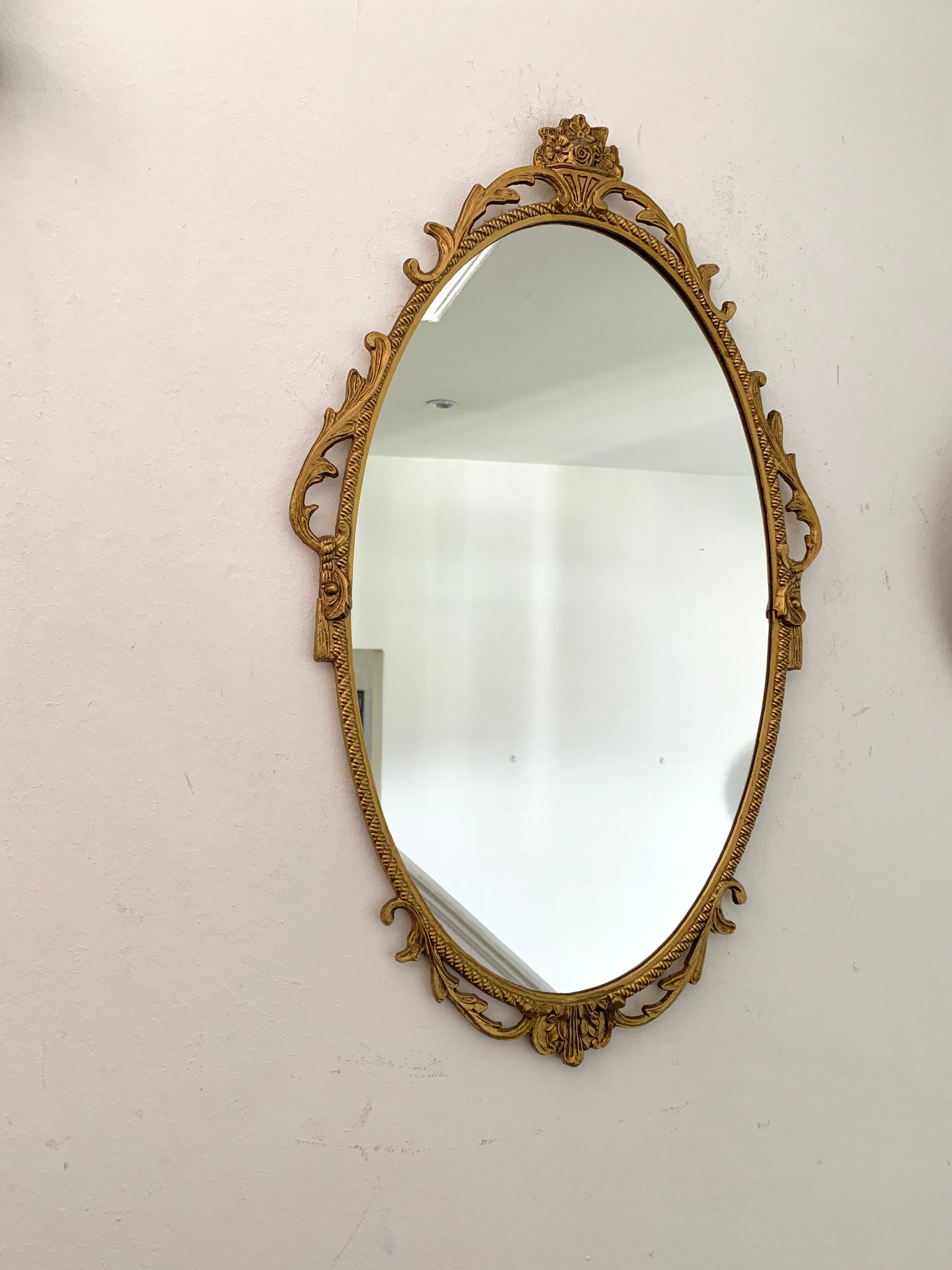 Ornate Metal Brass Mirror